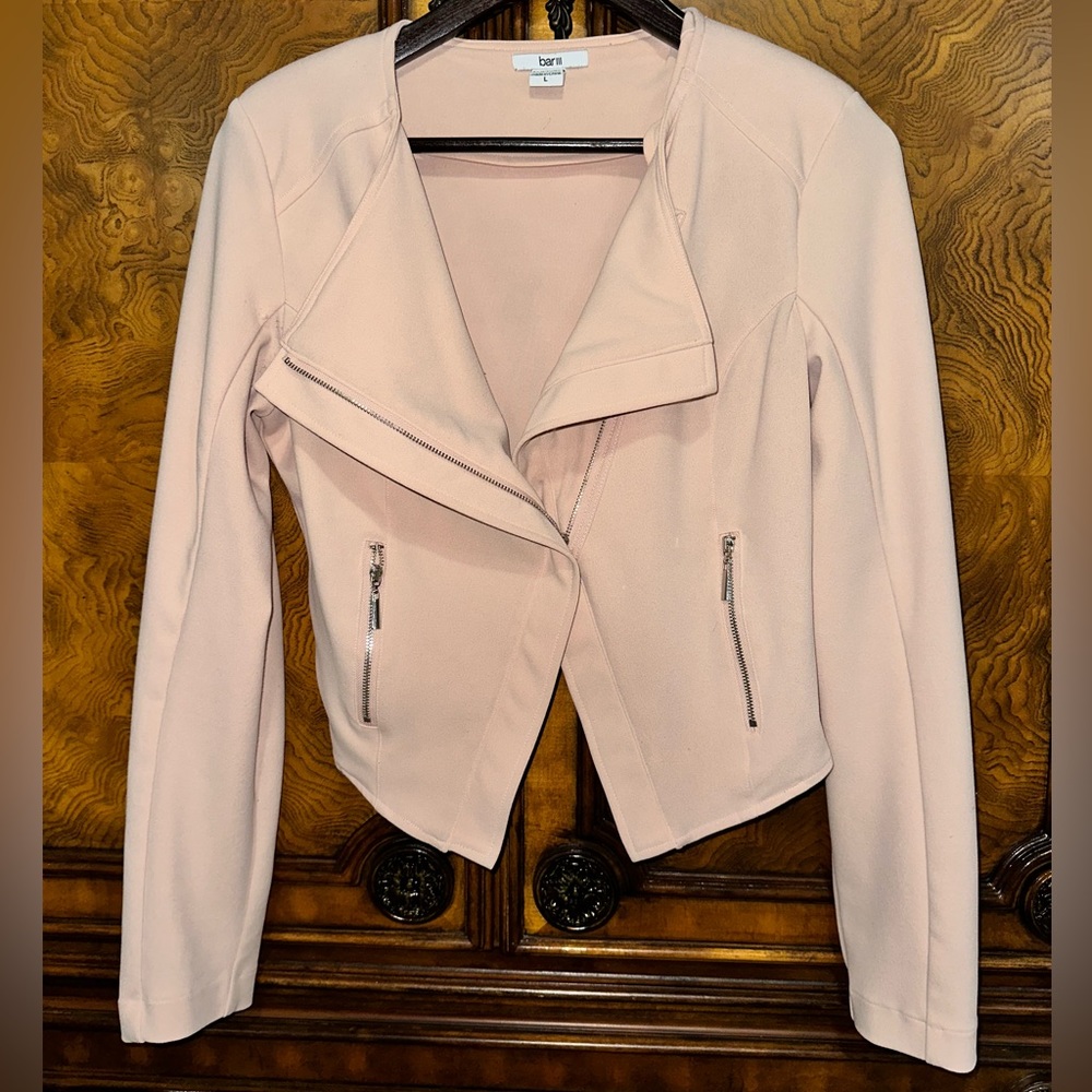 Baby pink Bar III crop top jacket